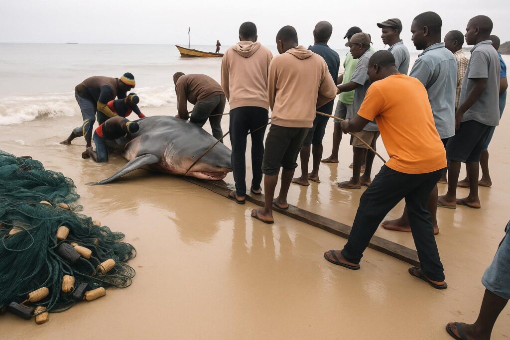 Raie géante à Pointe-Noire : stupeur sur la plage